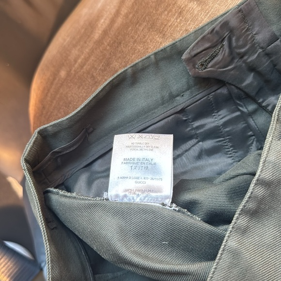 Gucci Olive Green Cotton Slacks - Picture 9 of 10